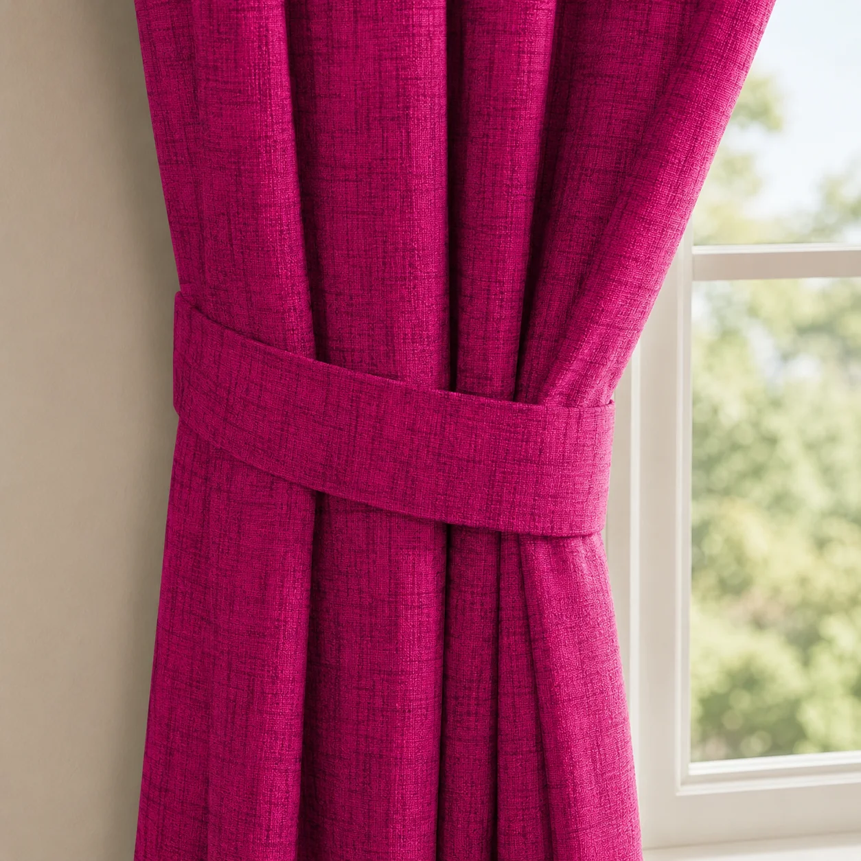Cortina Yacar Fucsia Argolla-2