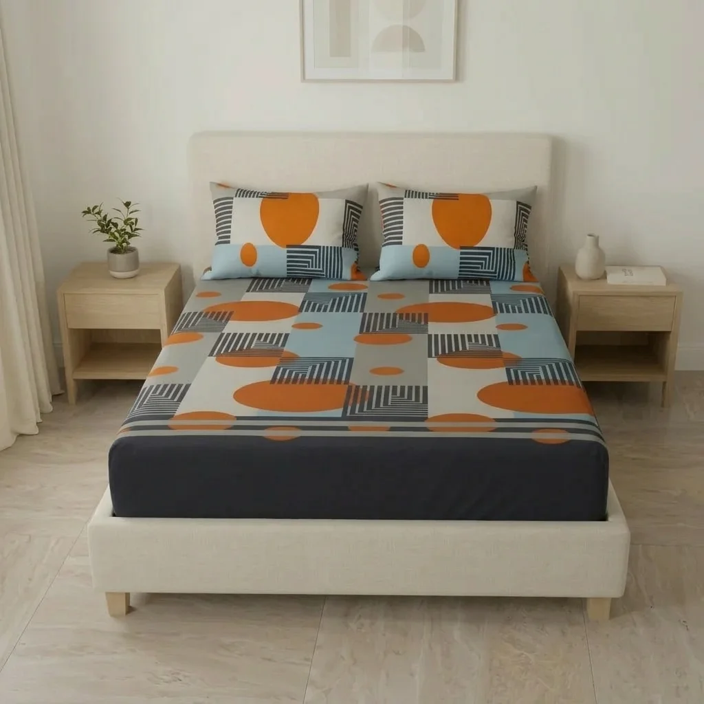 Sábana Ajustable Savanna Cruzada Naranja-3