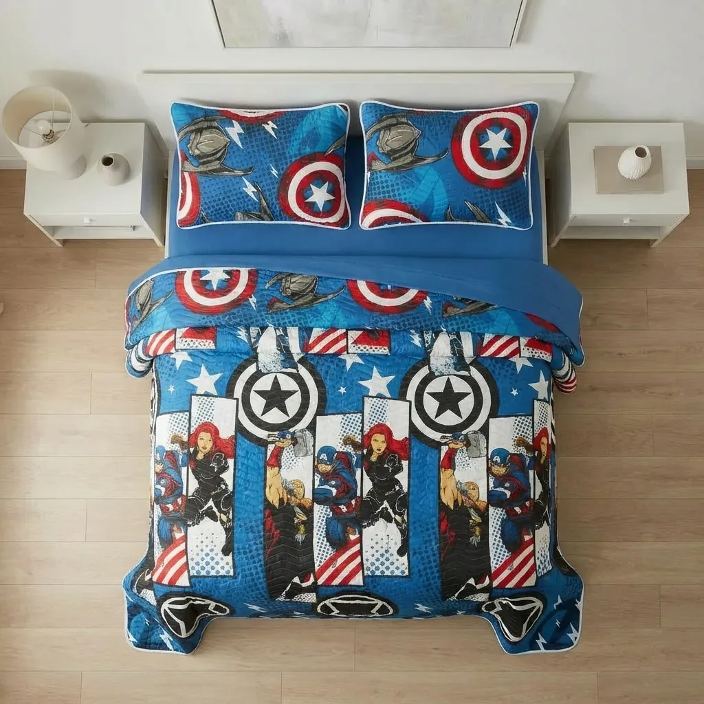 CUBRELECHO PRENSADO CAMA SEMIDOBLE  MARVEL  AVENGERS-2