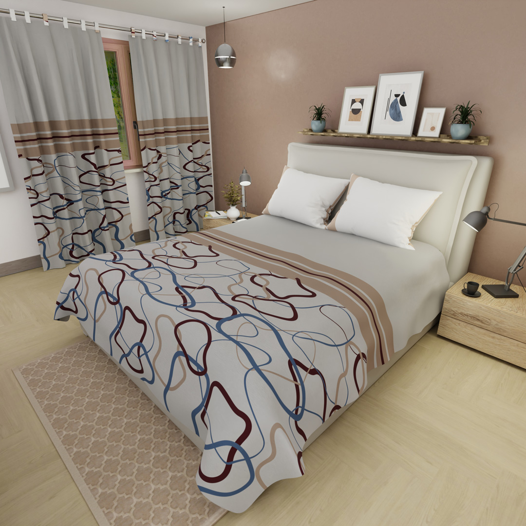 Juego de Sábanas Microfibra Suavizada Vanguardia Moca