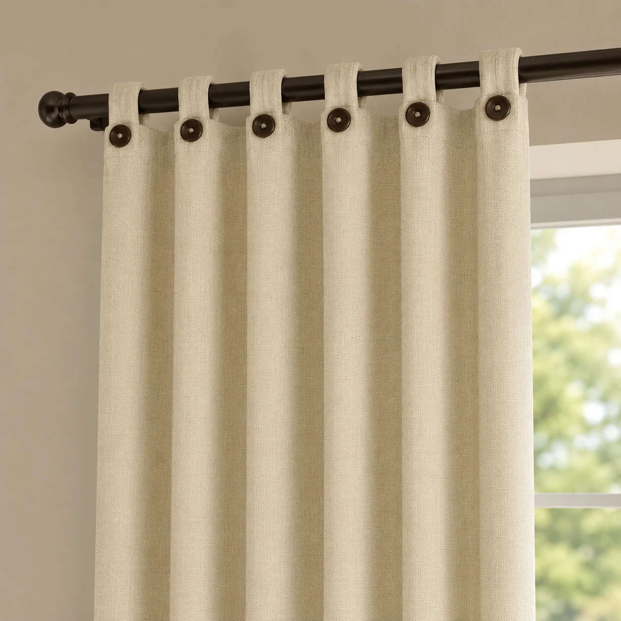 Cortina Ramia Boton Ancestral Beigue Clasica-3