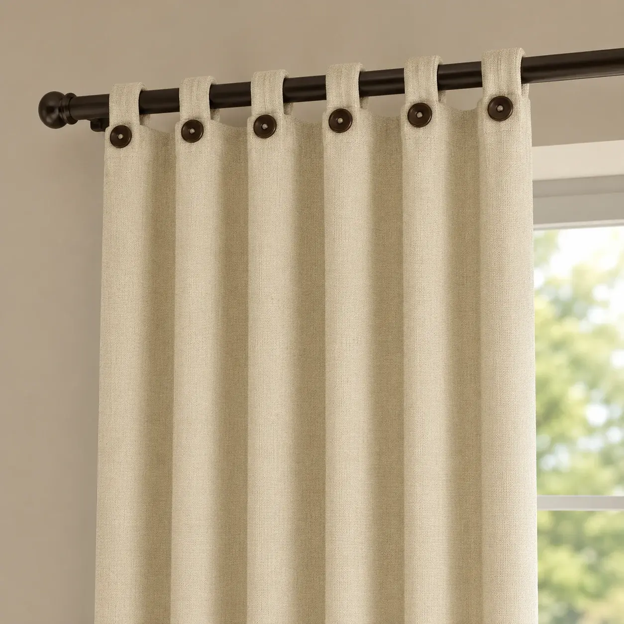 Cortina Ramia Boton Ancestral Beigue Clasica-3