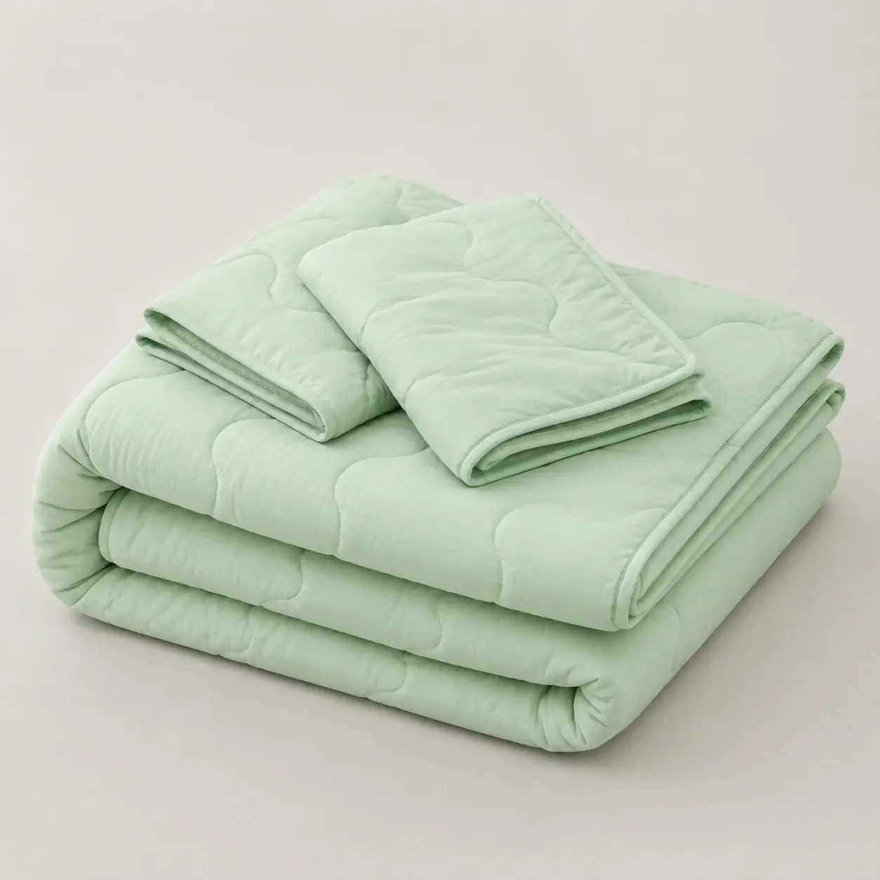 Cubrelecho Acolchado Cotton Sense Solo Fondo Verde - Azul-5