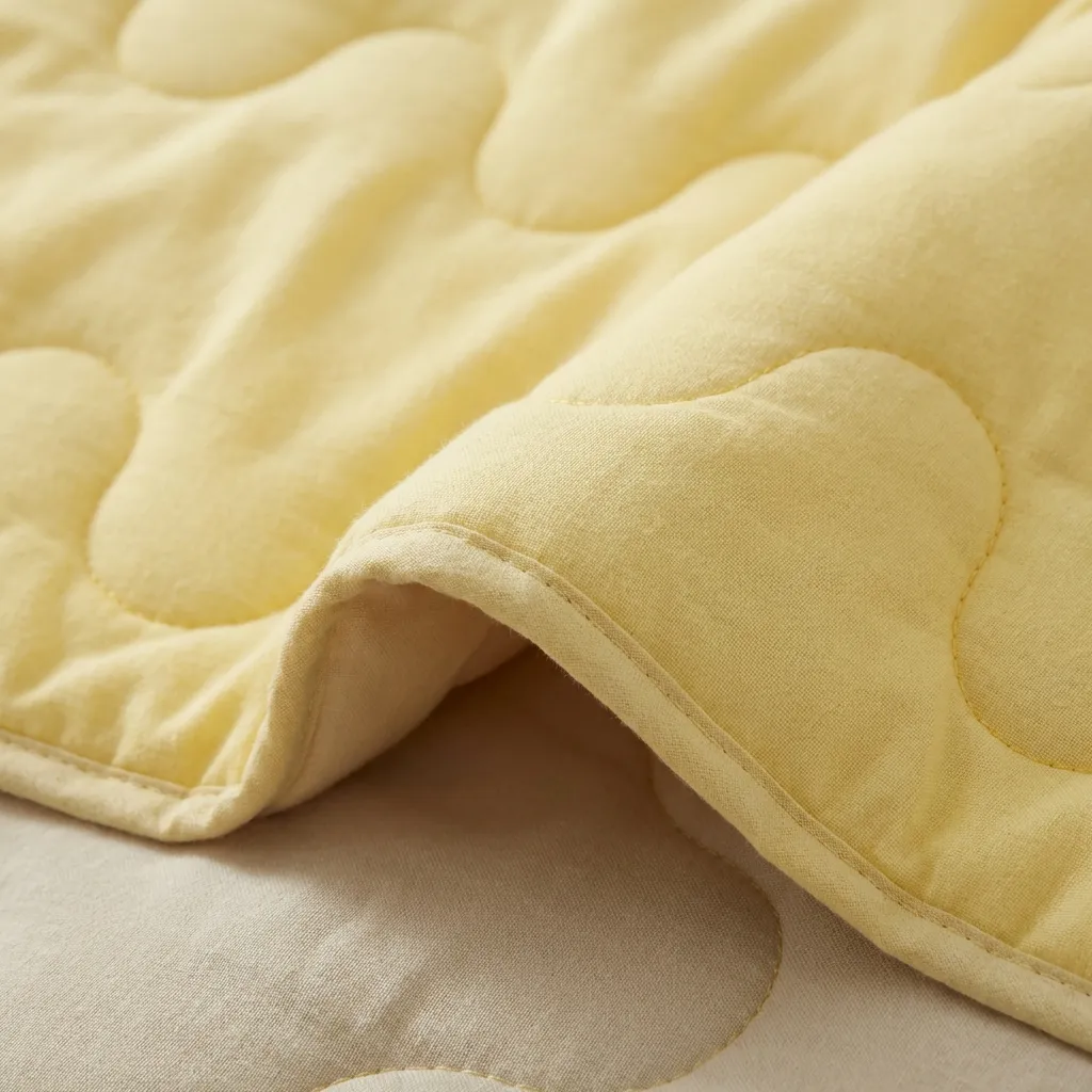 Cubrelecho Acolchado Cotton Sense Solo Fondo Amarillo -Beige-4