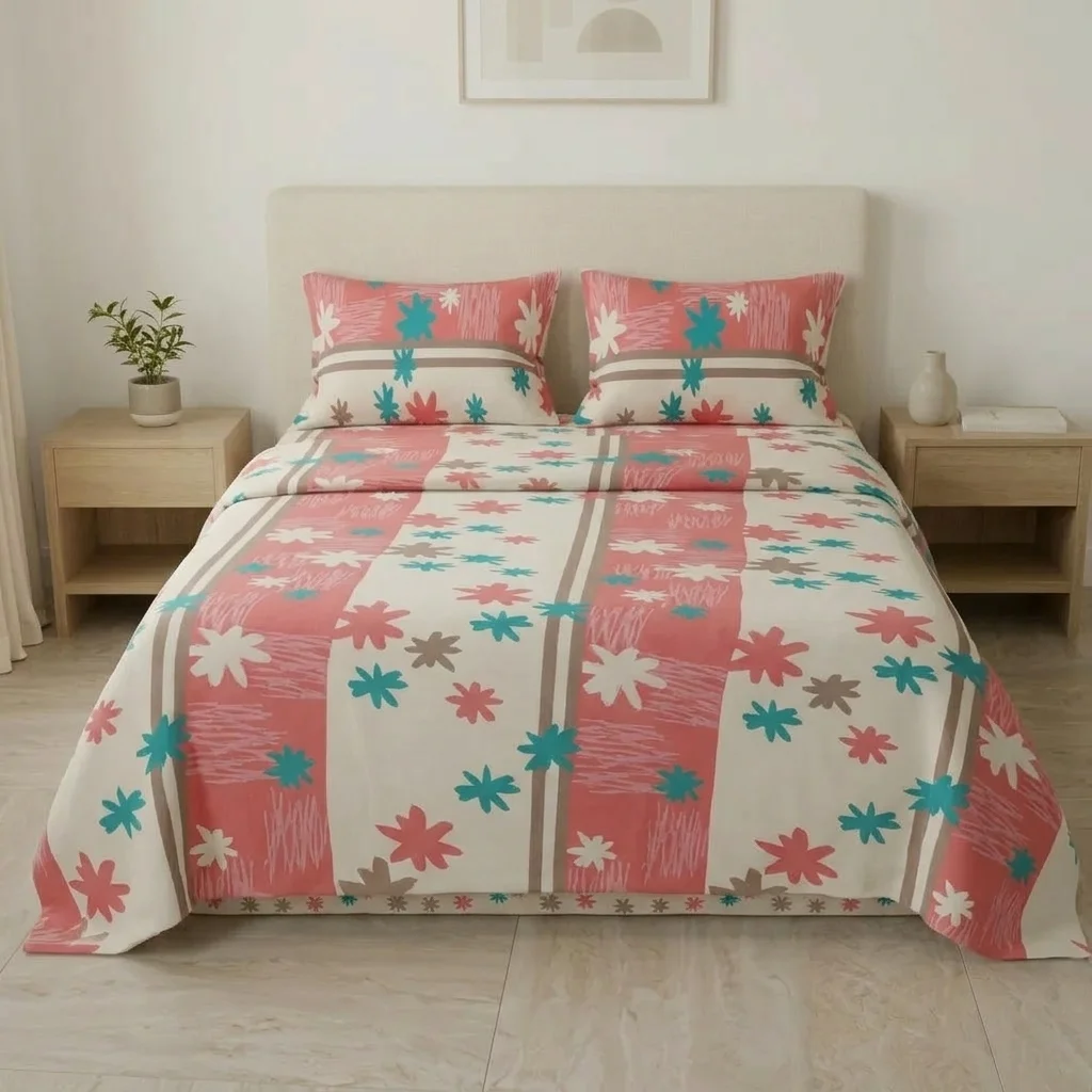 Juego de Sábanas Microfibra Suavizada Ensoñación Floral Rosa-3