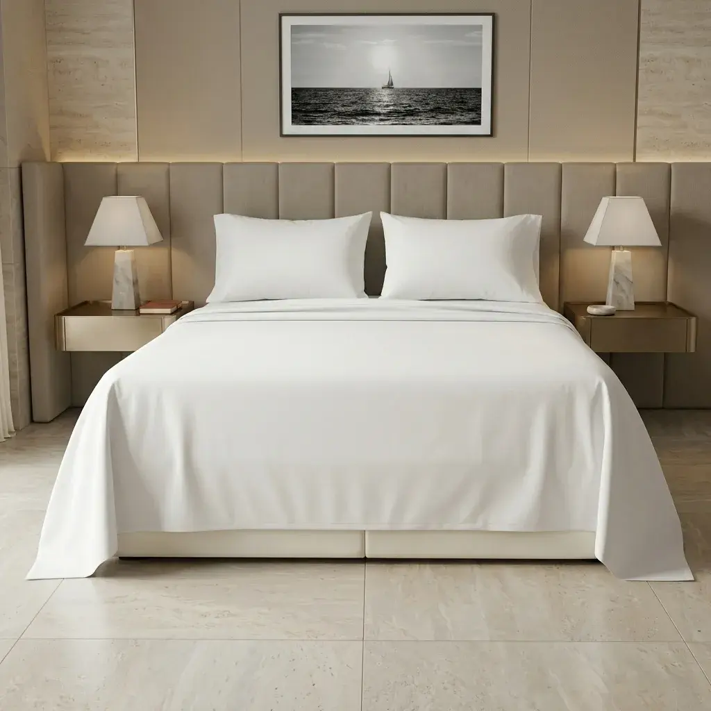Juego De Sábana Microfibra Suavizada Blanca Hotelera Confortable-3