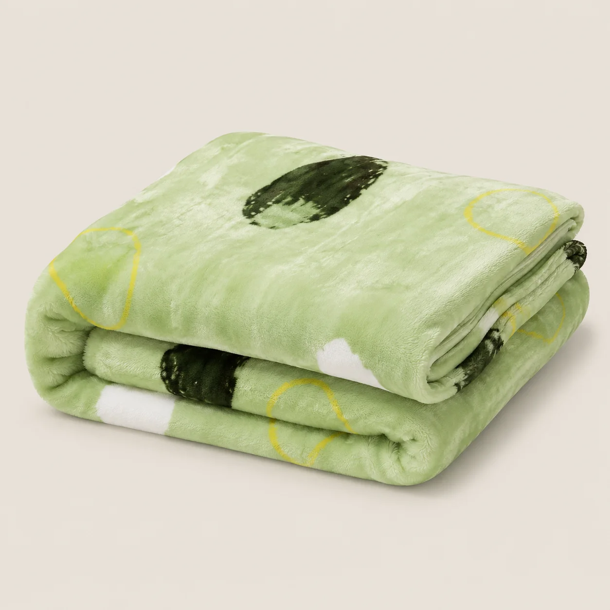 Cobija Piel De Durazno Estampada Marea Verde-5
