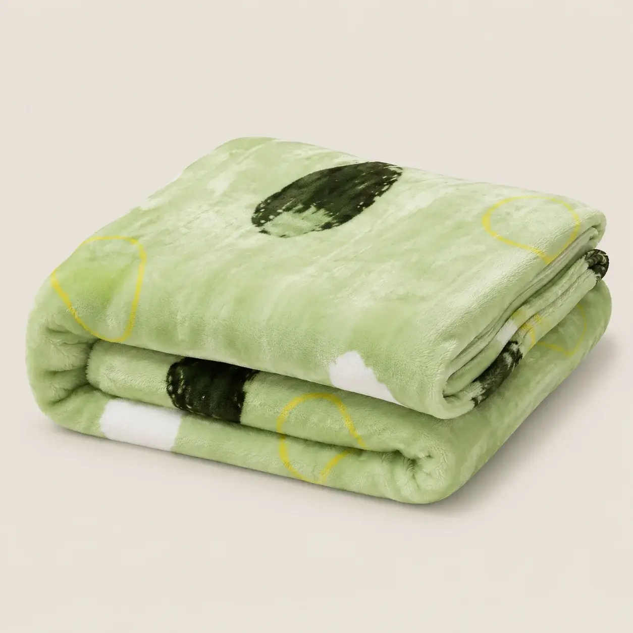 Cobija Piel De Durazno Estampada Marea Verde-5
