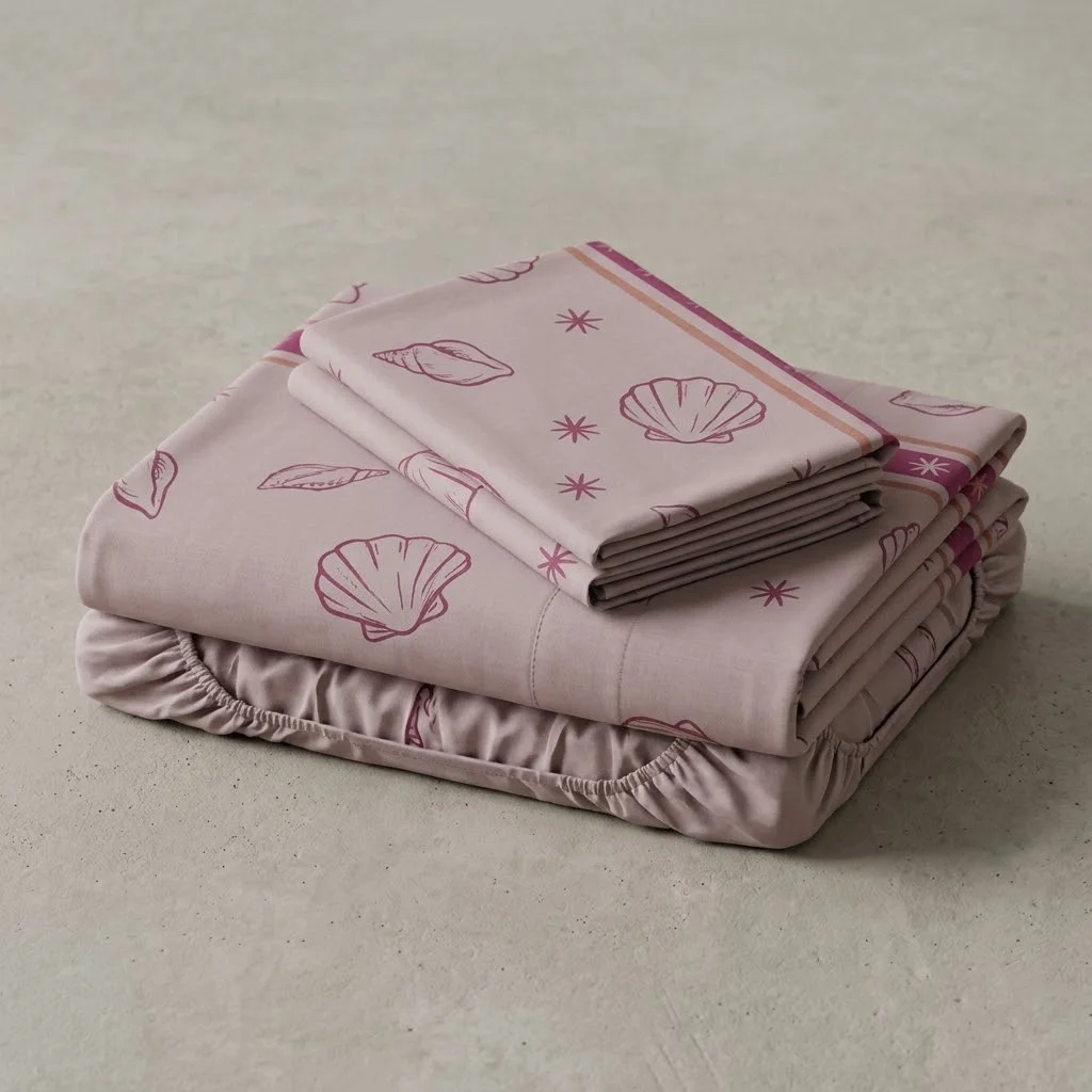 Juego de Sábanas Microfibra Suavizada Coral Marino Rosa-5