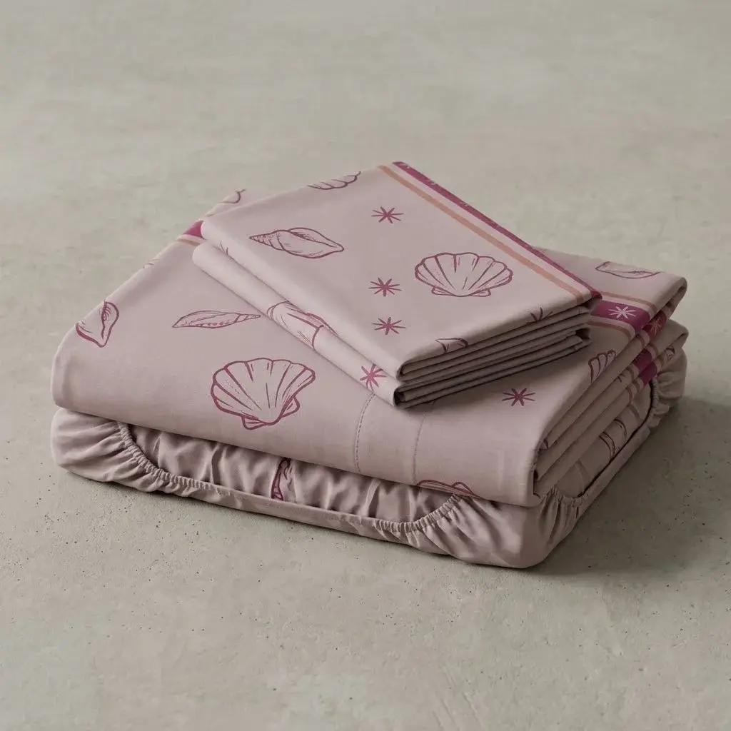 Juego de Sábanas Microfibra Suavizada Coral Marino Rosa-5