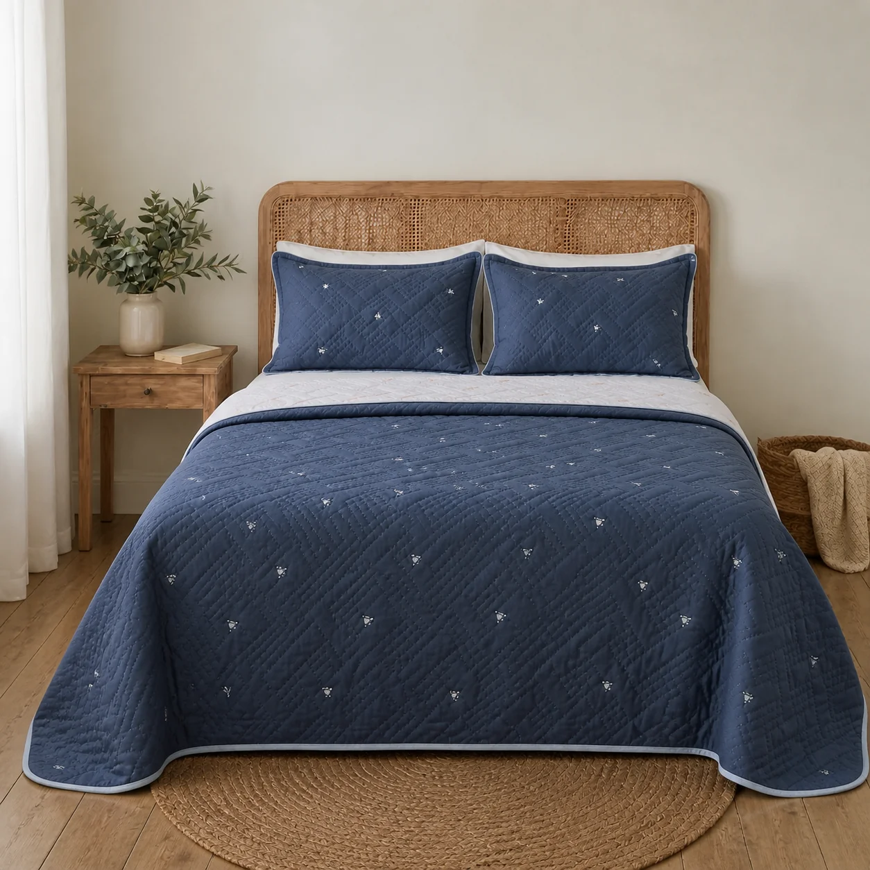 Cubrelecho Termosellado Doble Faz Cotton Sense Navegante Cruzado-3
