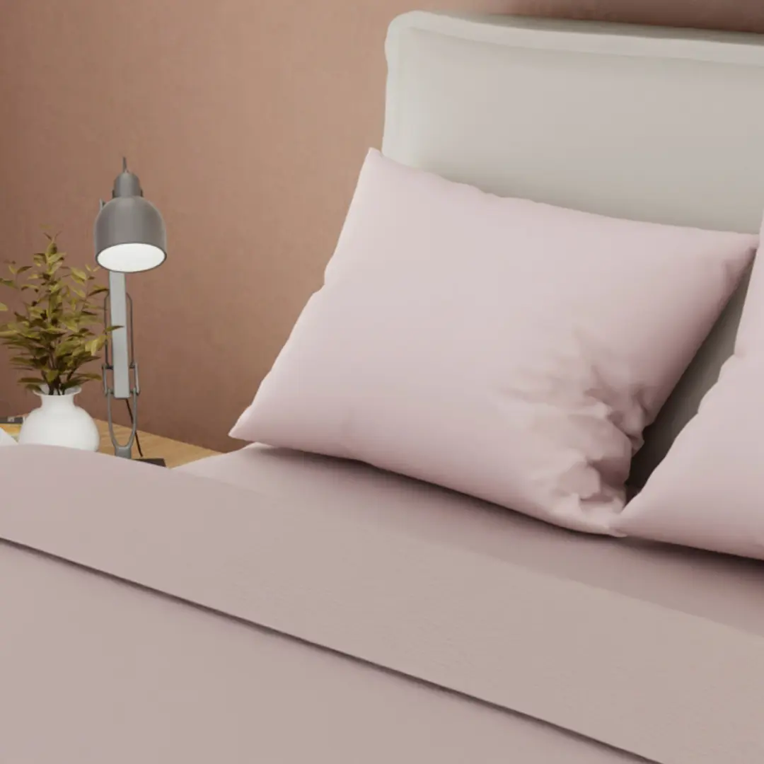 Juego De Sabanas Con Cortina Rosa Confortable