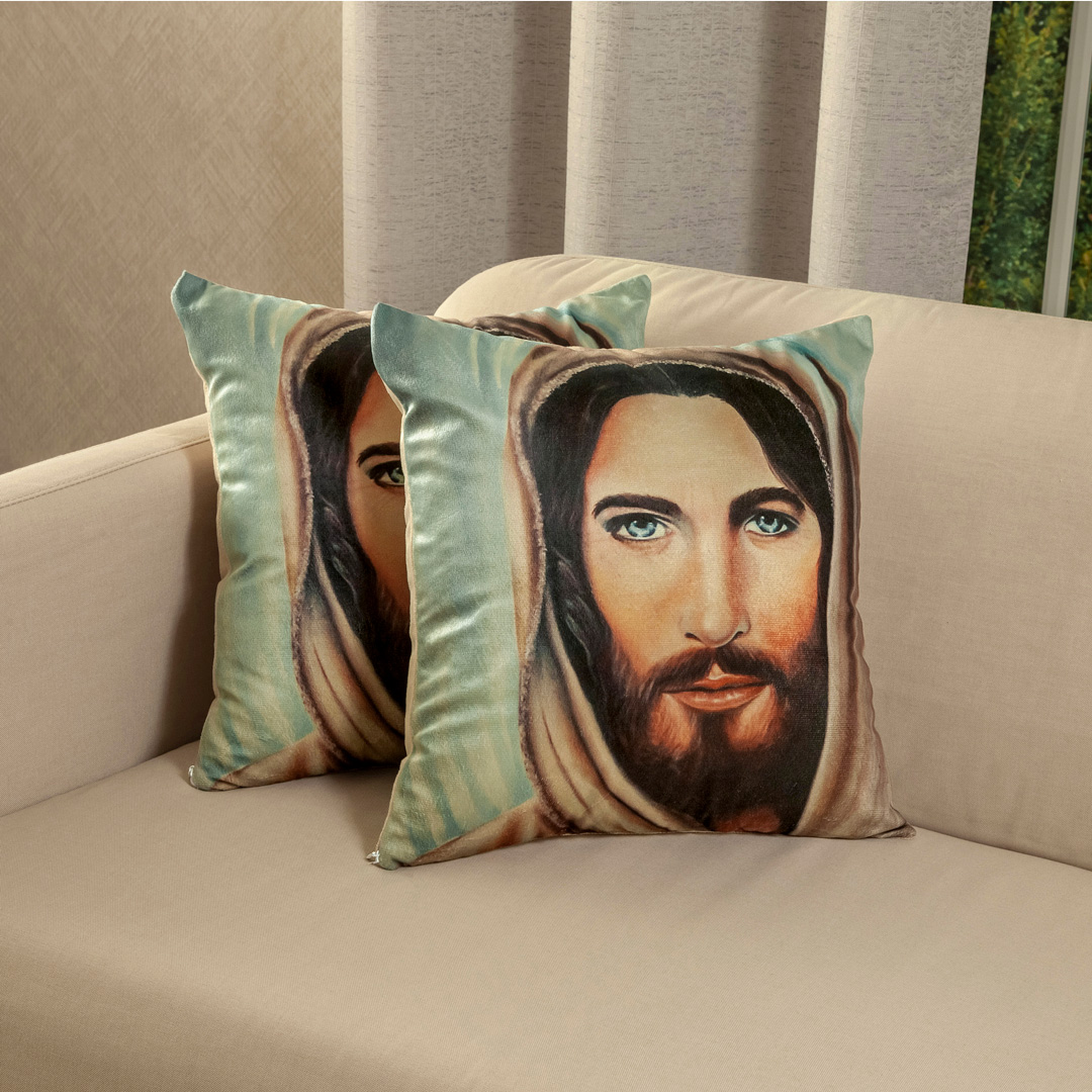 Forro Cojín Jardín del Edén Mirada De Jesús