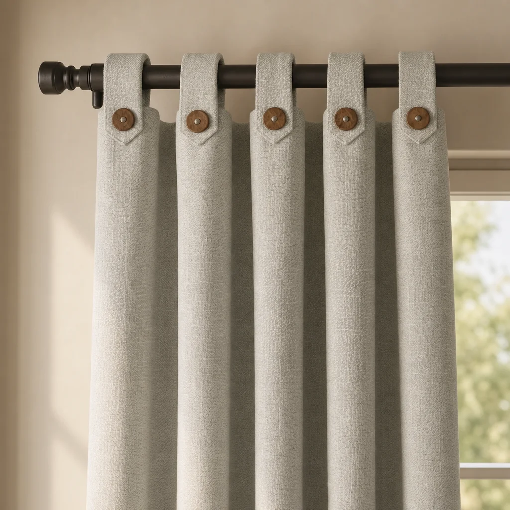 Cortina Lino Boton Ancestral Blanco Neutrales-3