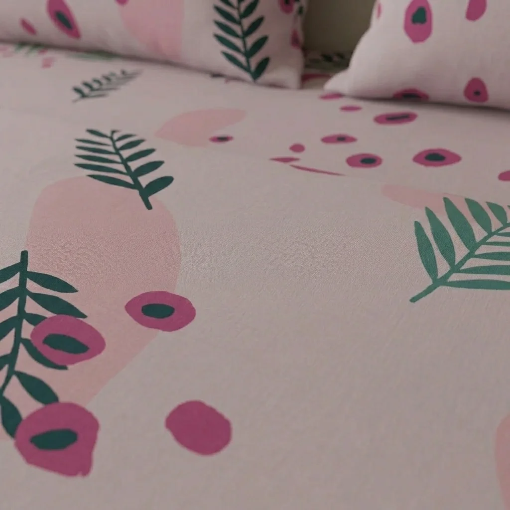 Juego de Sábanas Microfibra Suavizada Jardín Botánico Rosa-4