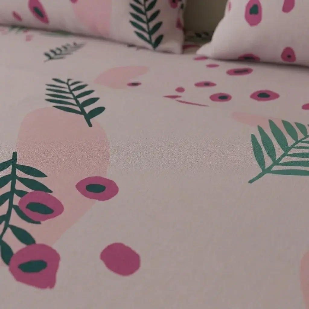 Juego de Sábanas Microfibra Suavizada Jardín Botánico Rosa-4