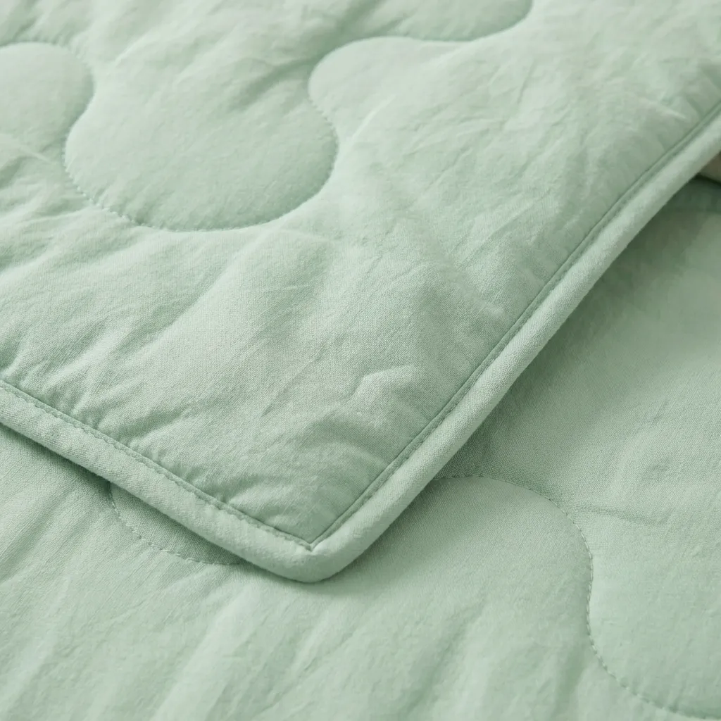 Cubrelecho Acolchado Cotton Sense Solo Fondo Verde -Beige-4