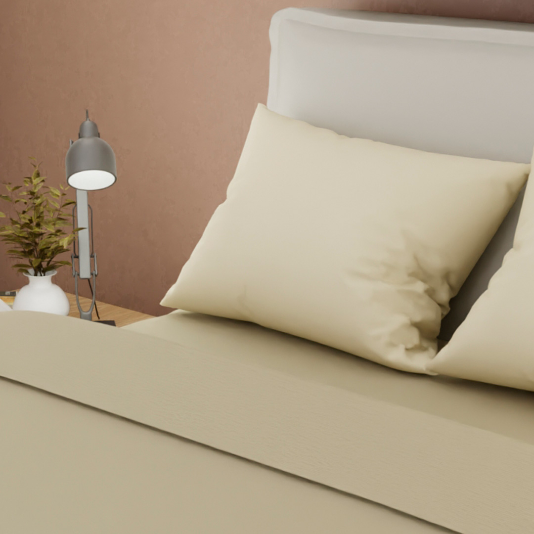 Juego De Sabanas Con Cortina Amarillo Confortable-2