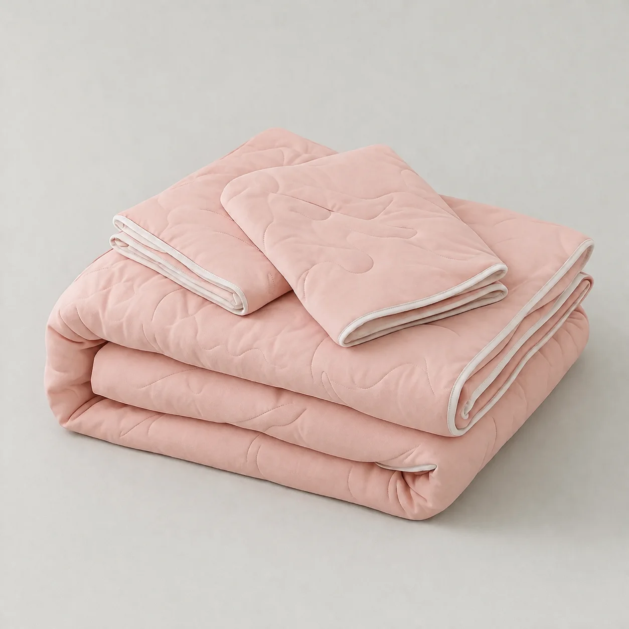 Cubrelecho Acolchado Cotton Sense Solo Fondo Rosa -Blanco-5