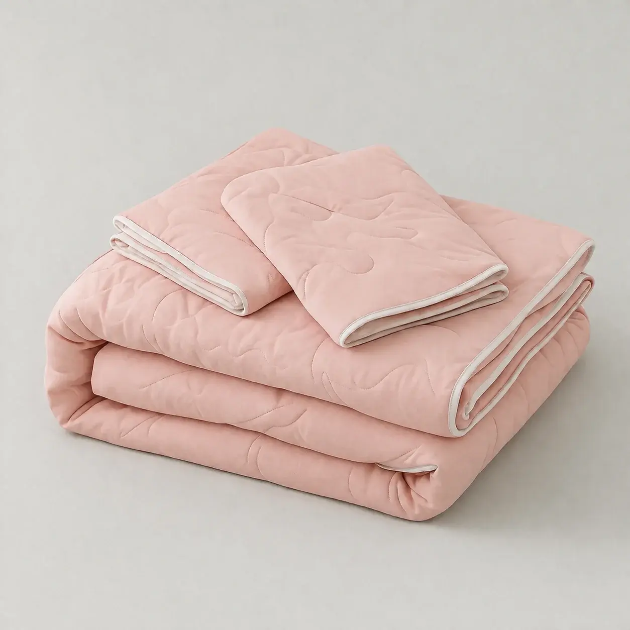 Cubrelecho Acolchado Cotton Sense Solo Fondo Rosa -Blanco-5