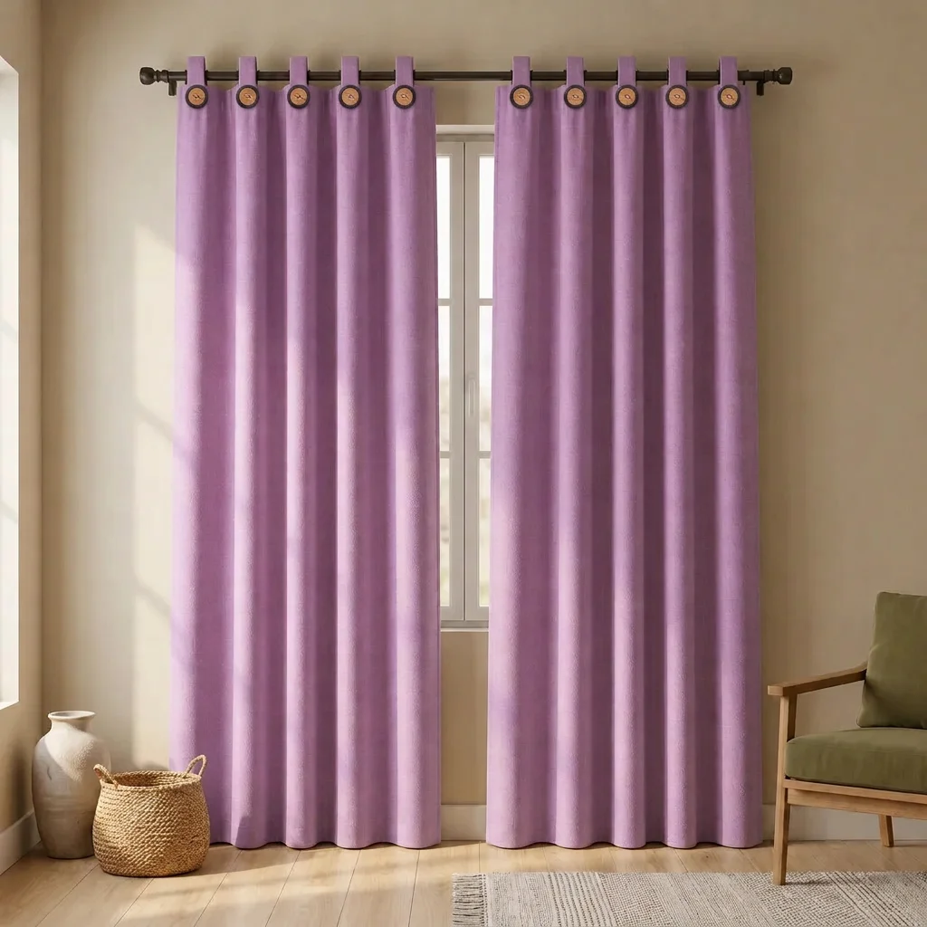 Cortina Ramia Boton Ancestral Morado Clasica