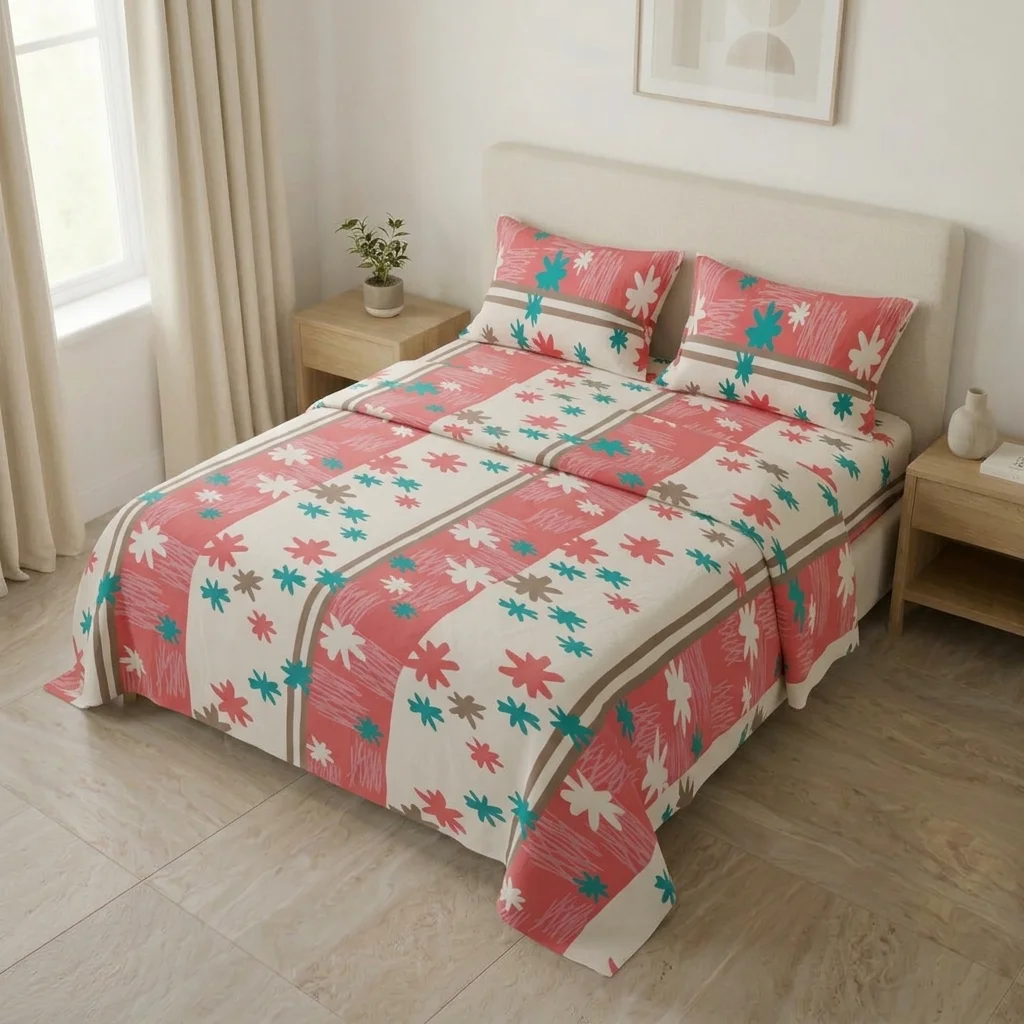 Juego de Sábanas Microfibra Suavizada Ensoñación Floral Rosa