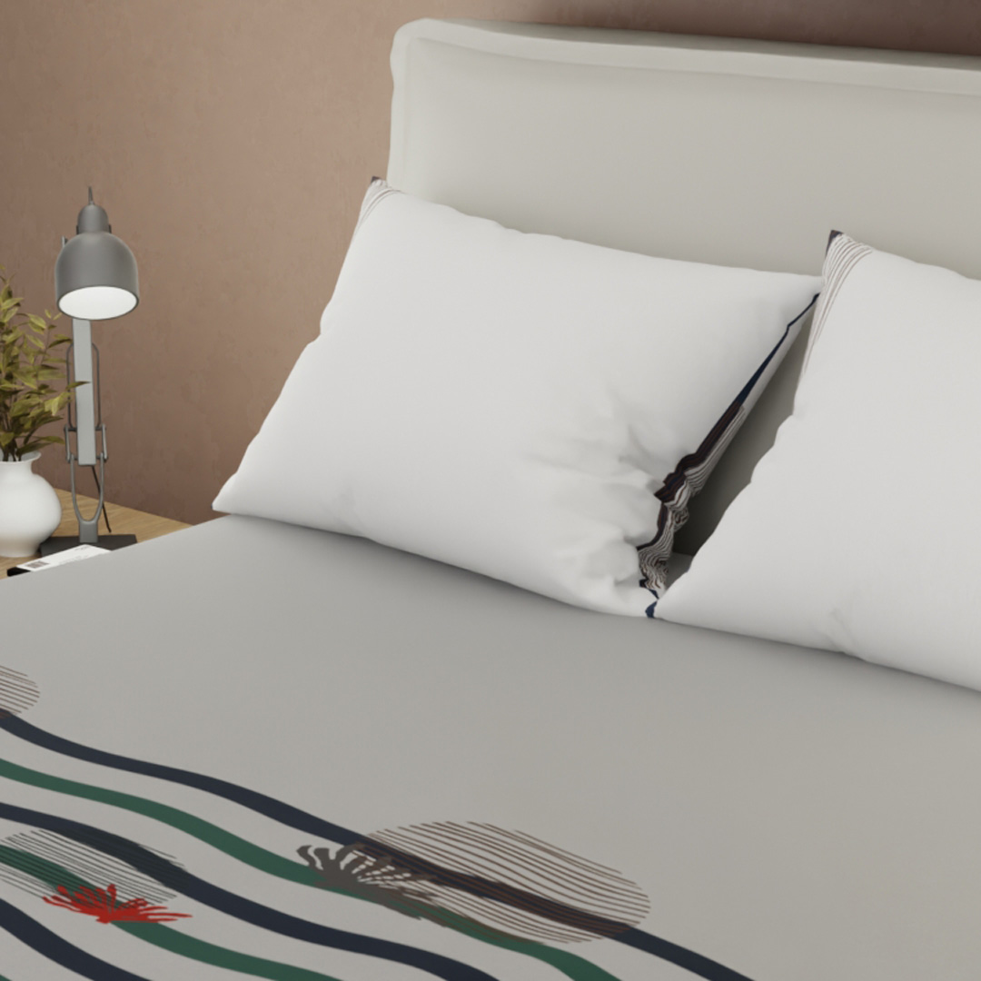Juego De Sábanas Con Cortinas Palma White-2