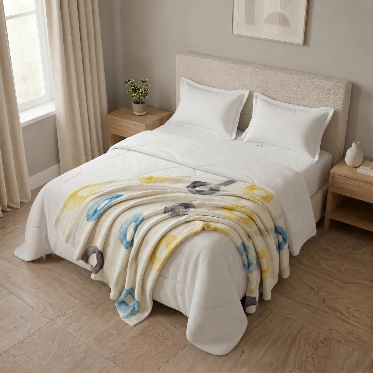 Cobija Piel De Durazno Estampada Órbita Estelar