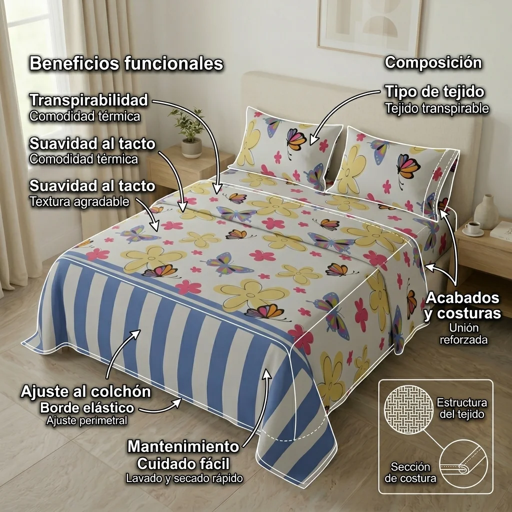 Juego de Sábanas Microfibra Suavizada Happy Field-6