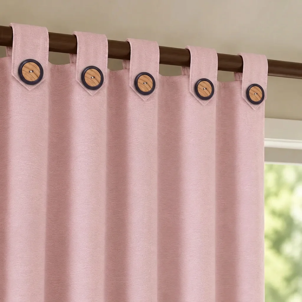 Cortina Black Out Anti-Luz Baltica Boton Rosado Aislantes-3