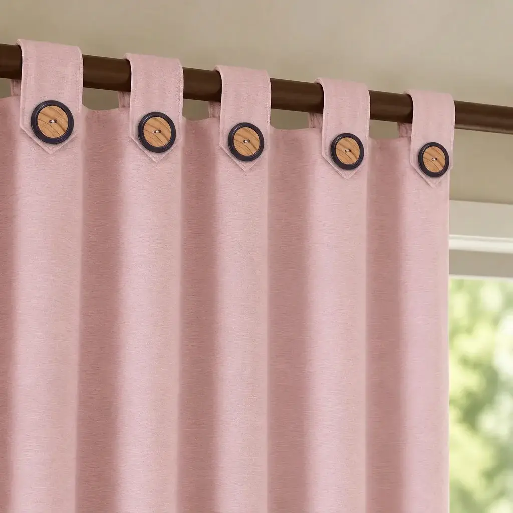 Cortina Black Out Anti-Luz Baltica Boton Rosado Aislantes-3