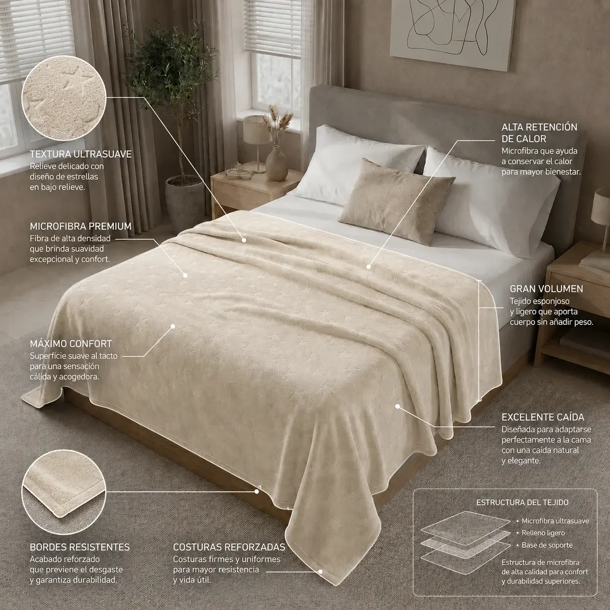 Cobija Comfortsoft Beige Suave-6