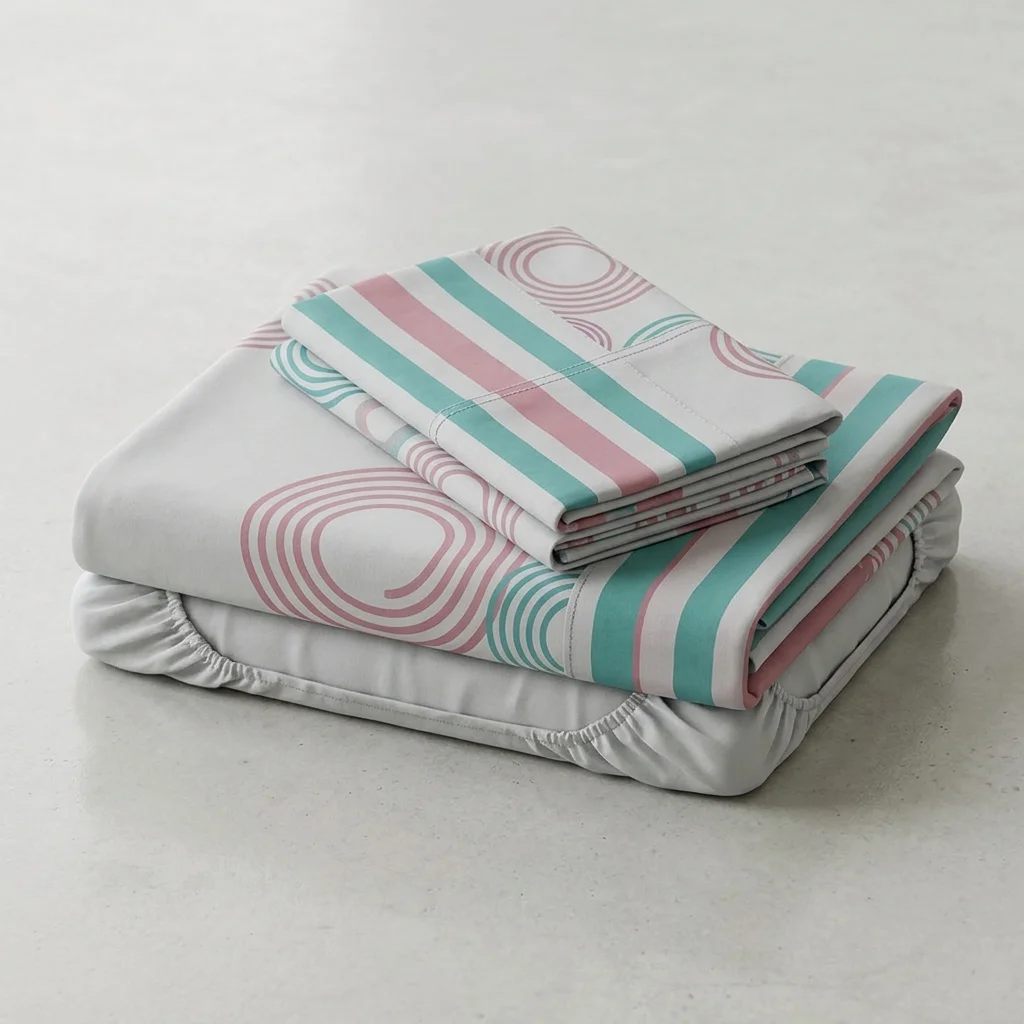 Juego de Sábanas Microfibra Suavizada Ripple Mint-5