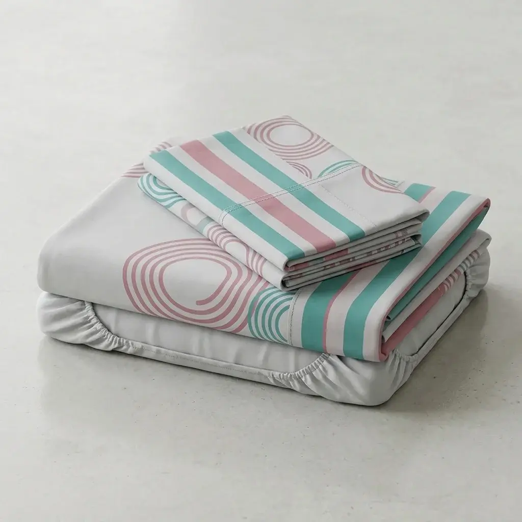 Juego de Sábanas Microfibra Suavizada Ripple Mint-5