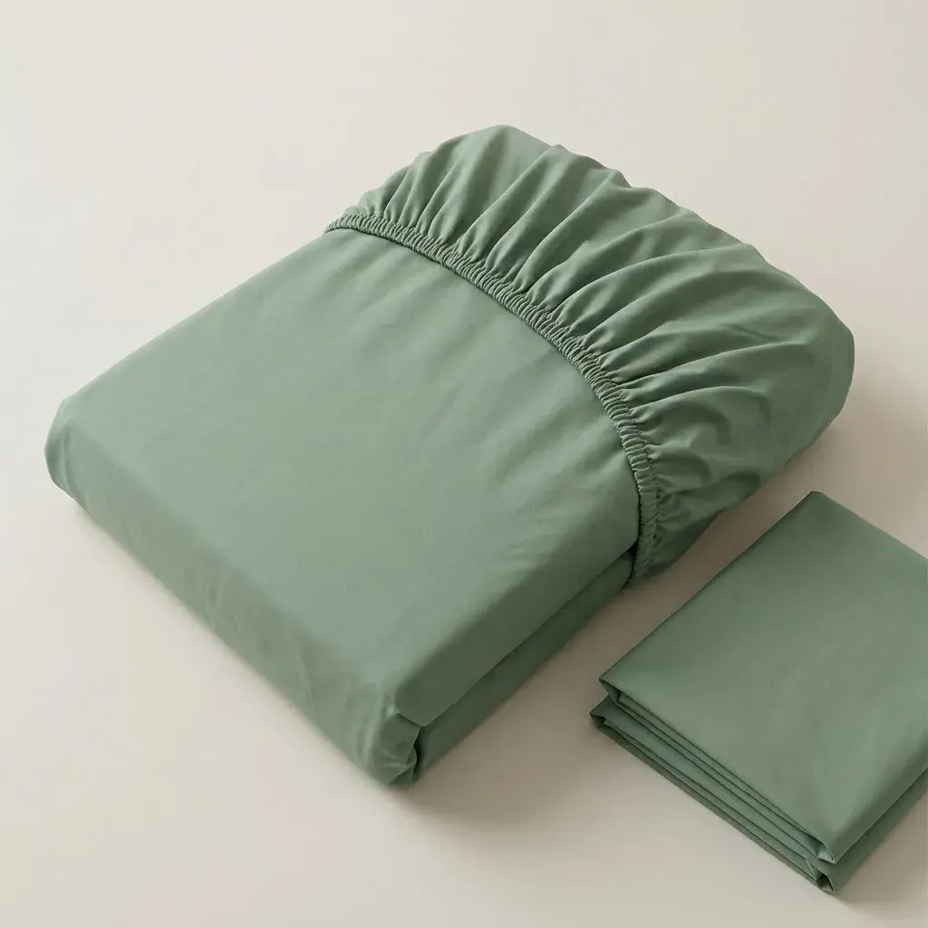 Sábana Ajustable Unicolor Microfibra Suavizada Verde Pistacho-5