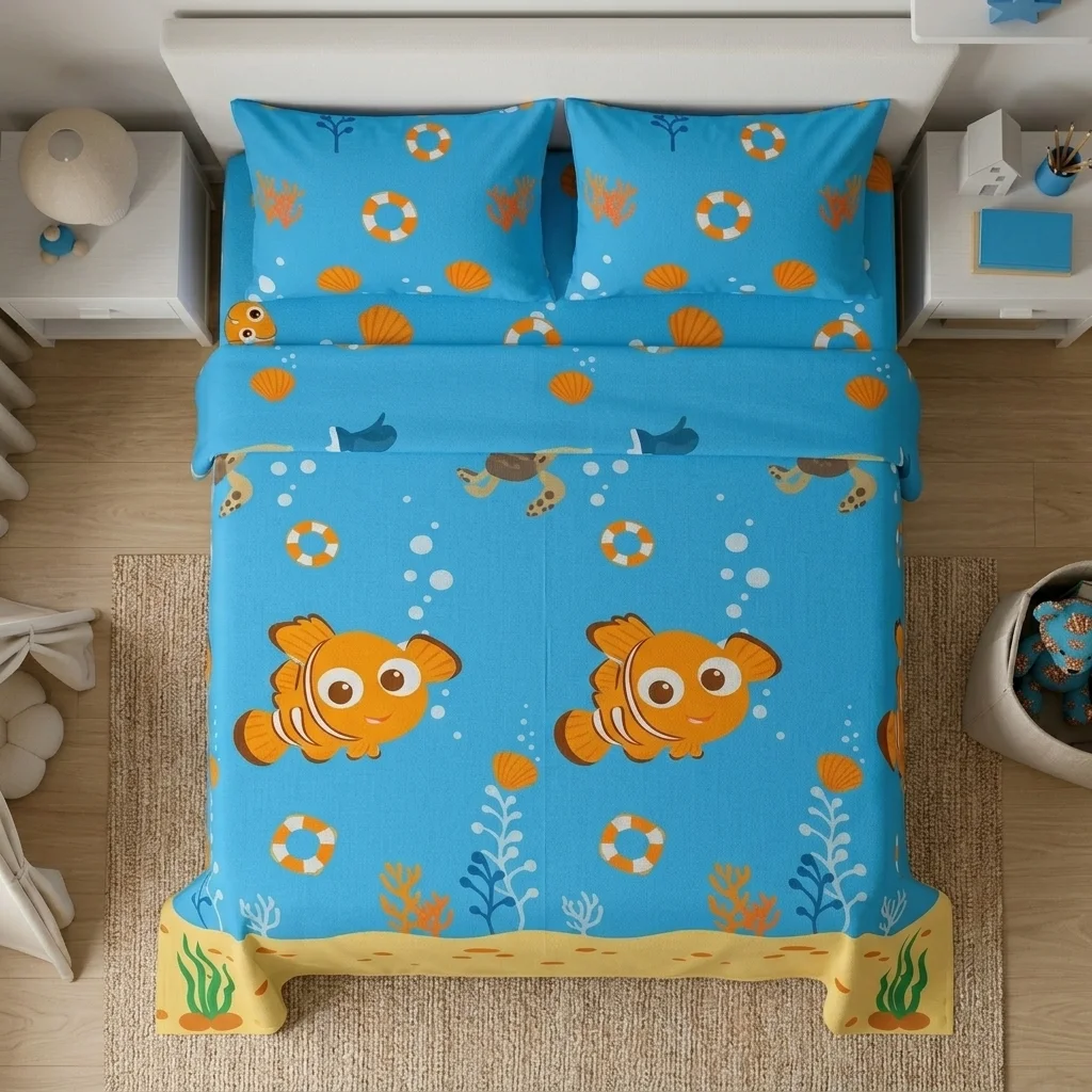 Juegos De Sábanas Disney Buscando A Nemo Celeste Estampados Animados-2