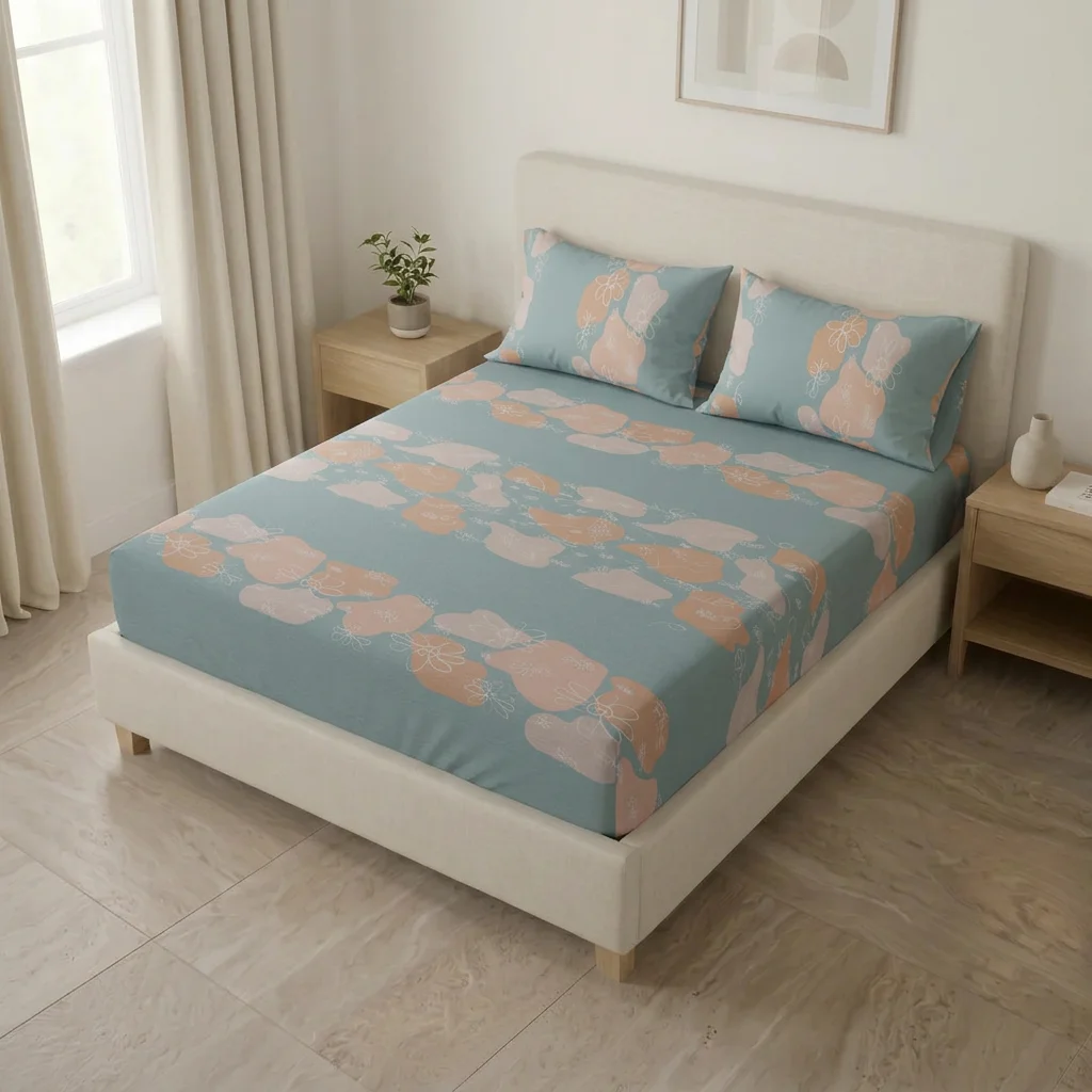 Sábana Ajustable Sueños Océano Floreciente Azul