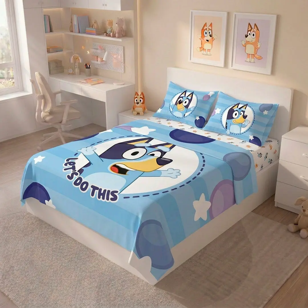 Juego de Sábanas Bluey Azul