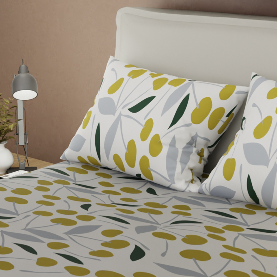Juego De Sábanas Con Cortinas Otoño Dorado-2