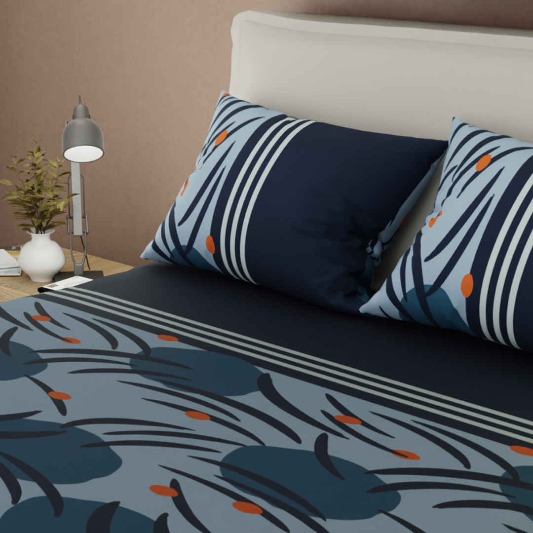 Sábana Ajustable Navy Bloom Azul-2