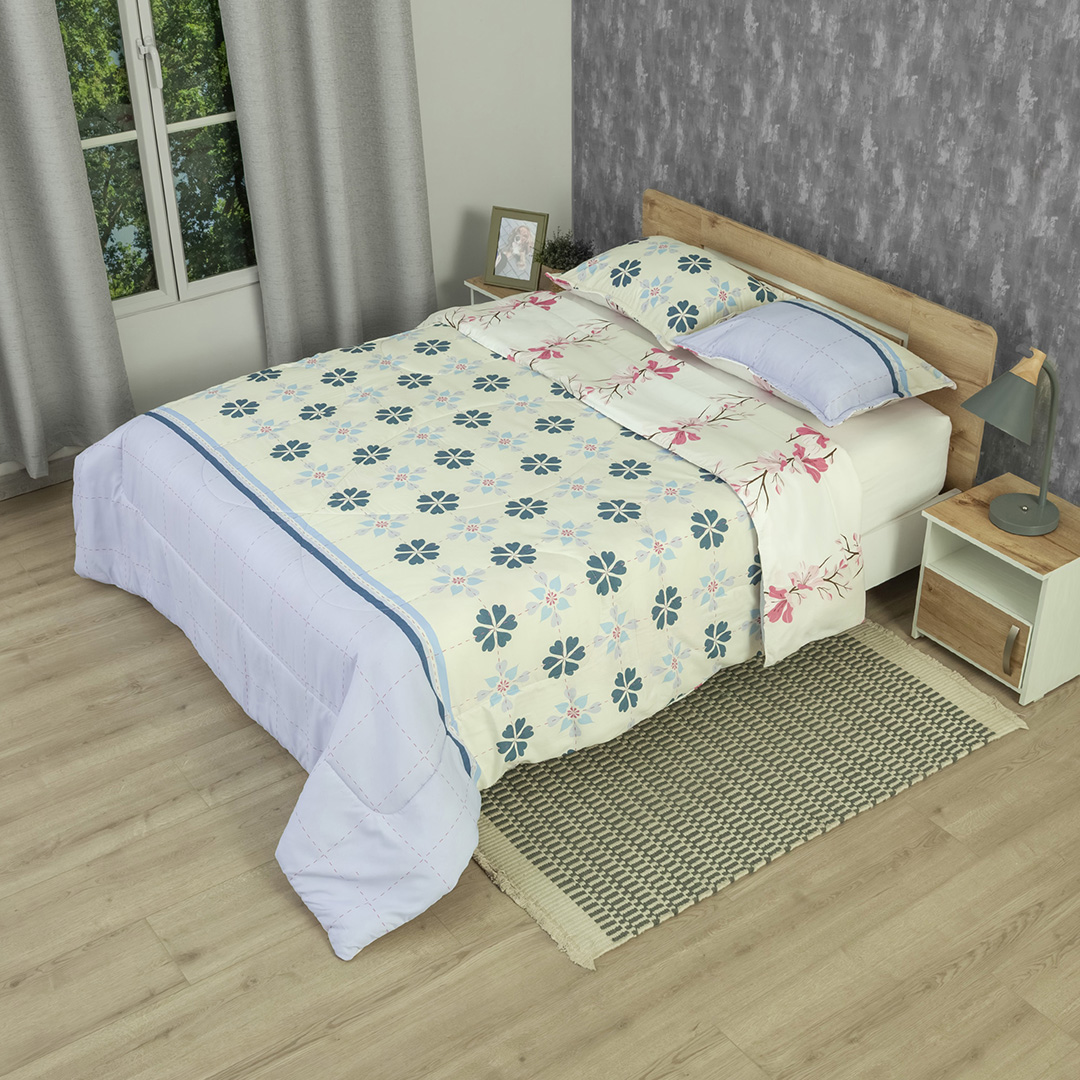 Cubrelecho Semiacolchado Doble Faz Pure Garden-3