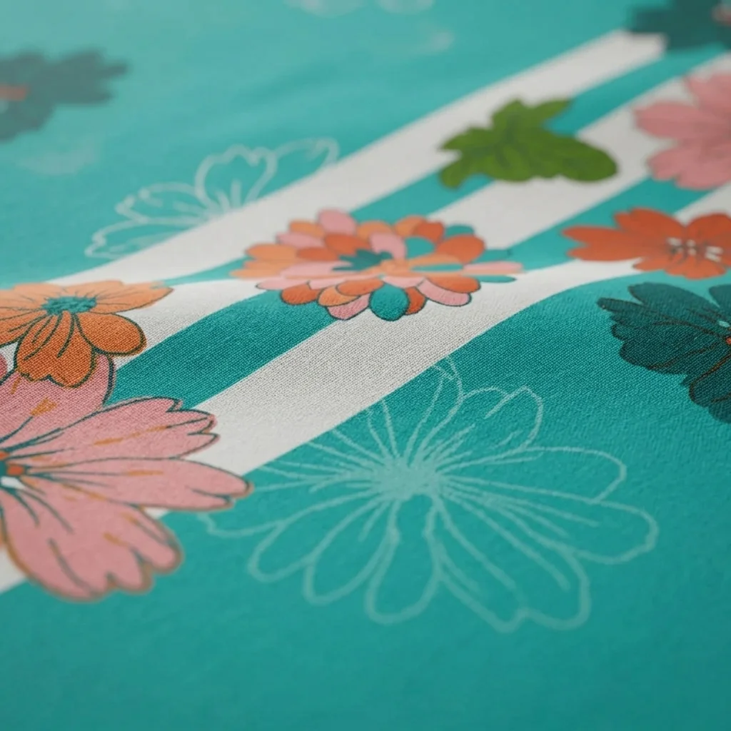 Juego De Sábanas Con Cortinas Flores En Fondo Aguamarina Ultra Suave-4