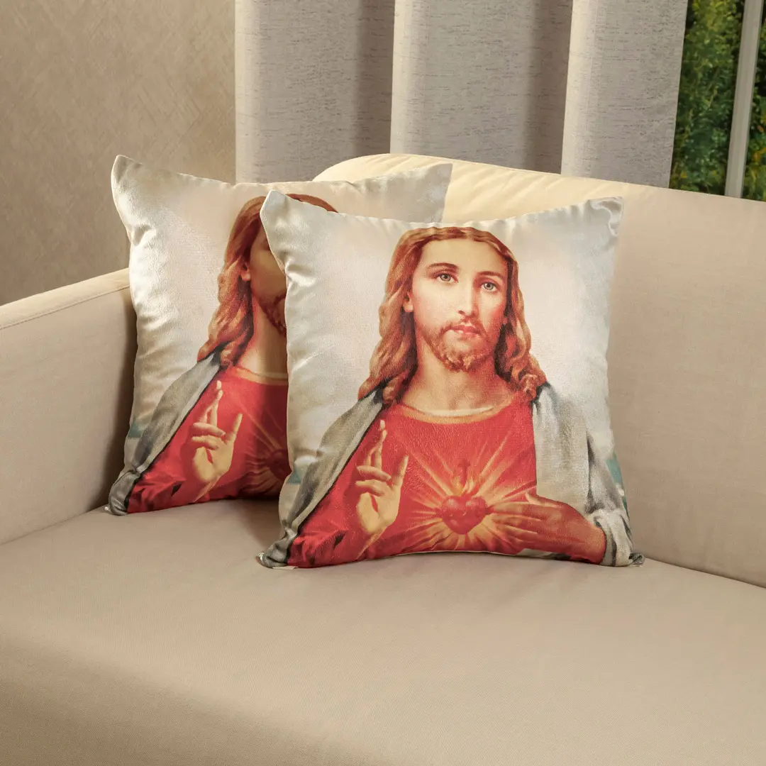 Forro Cojín Jardín del Edén Sagrado Corazón