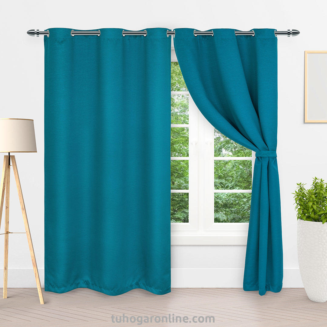 Cortina Black Out Anti-Luz Baltica Azul Aislantes