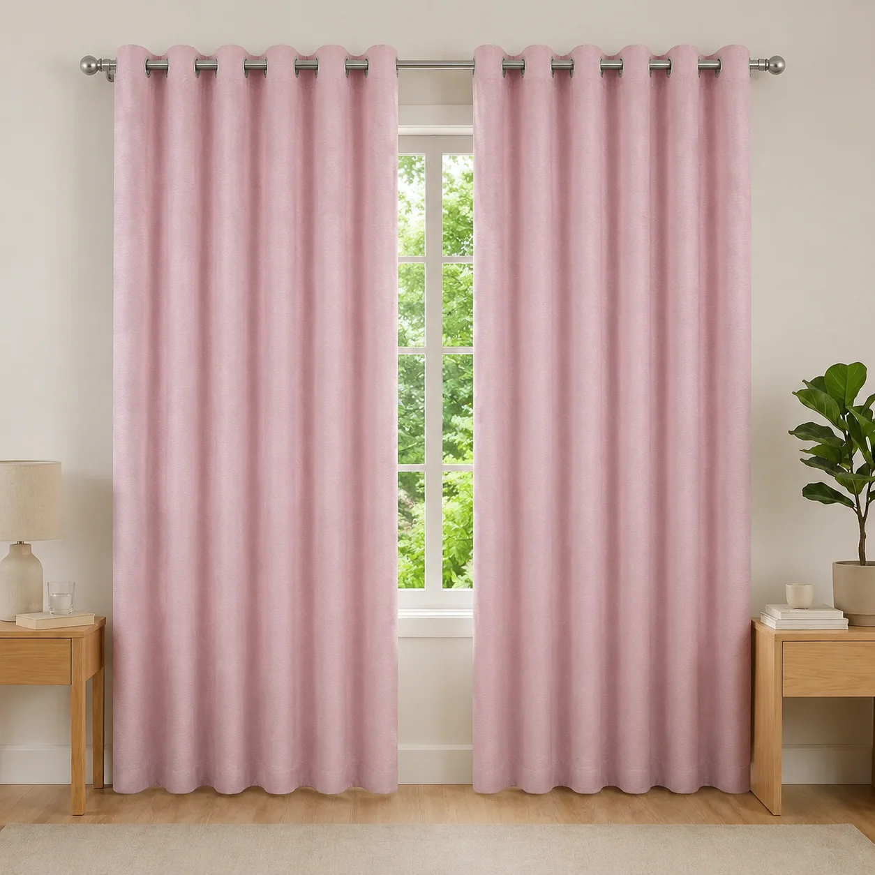Cortina Black Out Anti-Luz Baltica Rosado Aislantes
