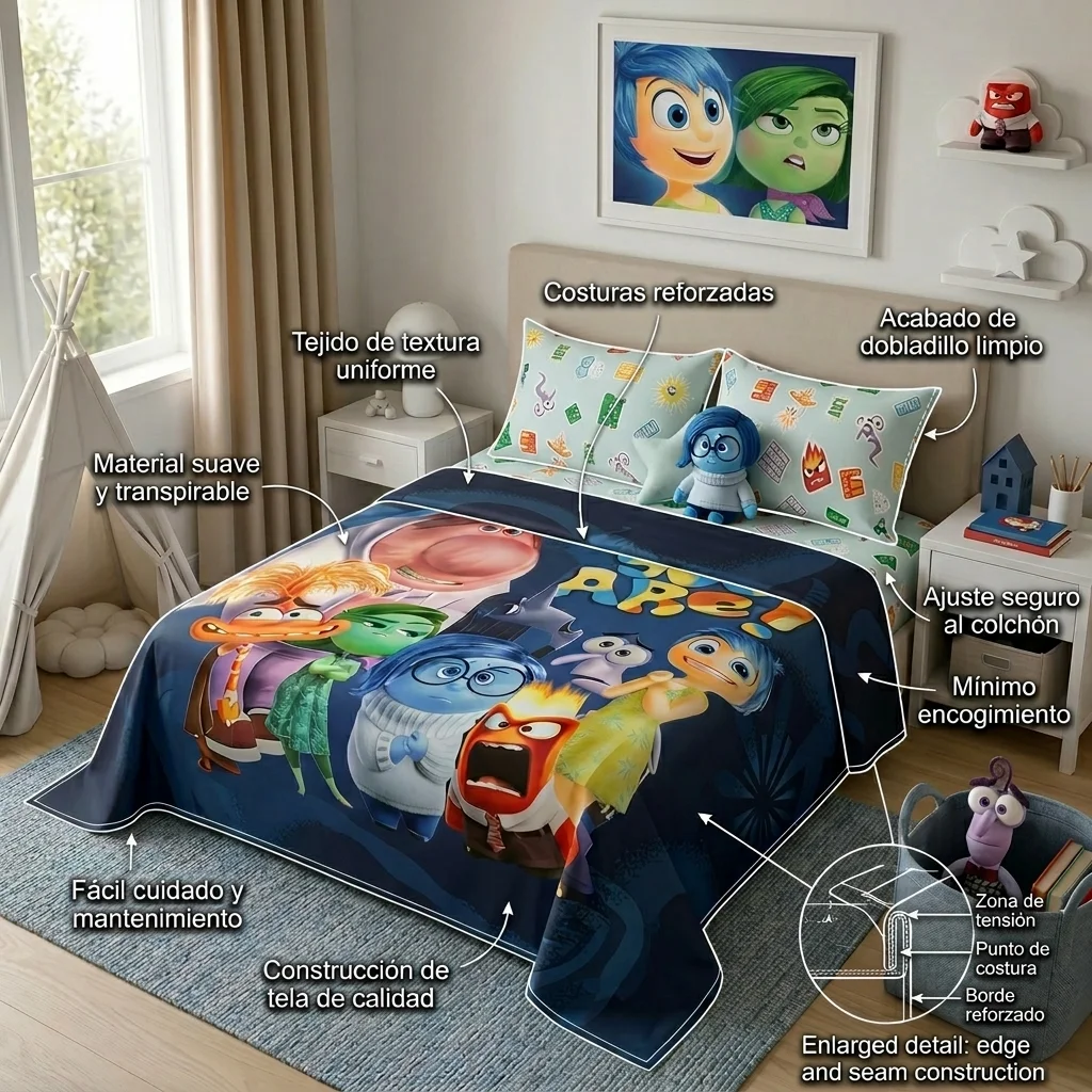 Juego De Sabanas Core Disney Intensamente-6