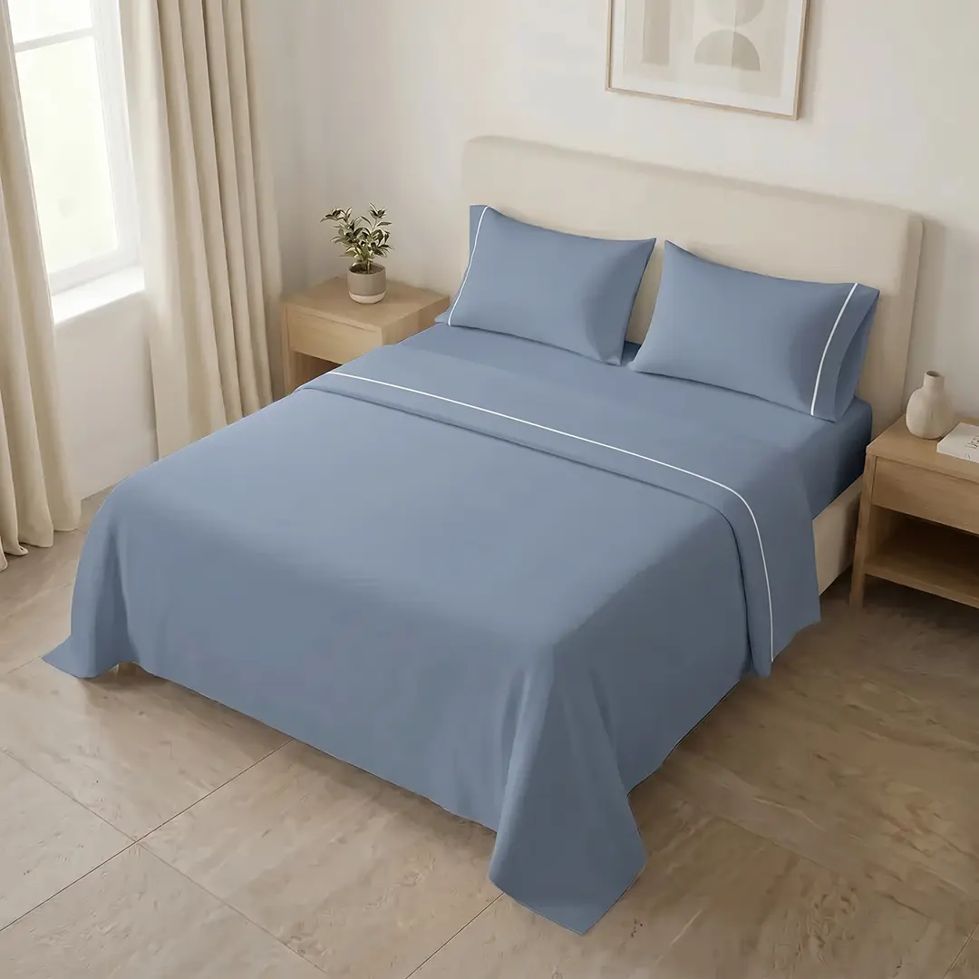 Juego De Sábanas Línea Básicos Azul