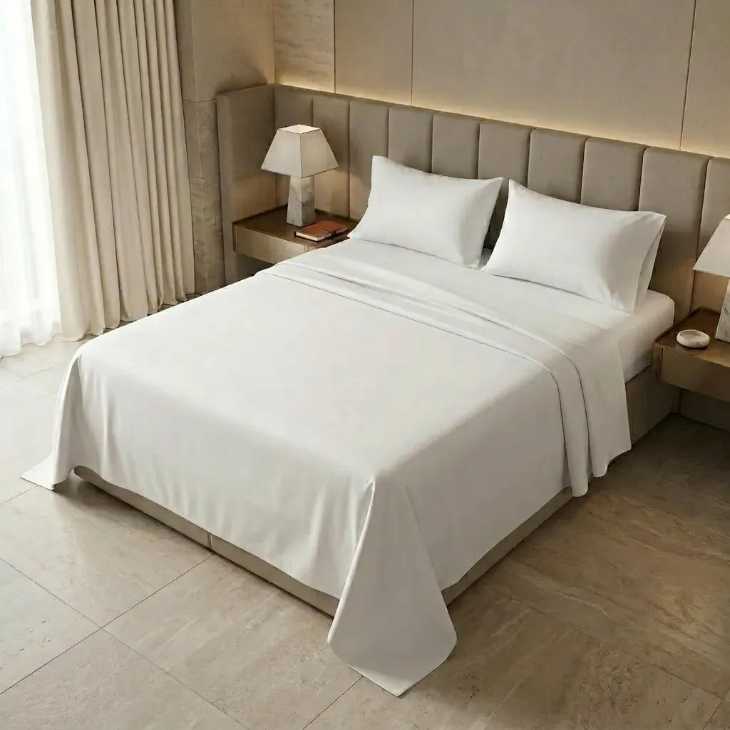 Juego De Sabanas Blanca Algodon 180 Hilos Hotelera Suave