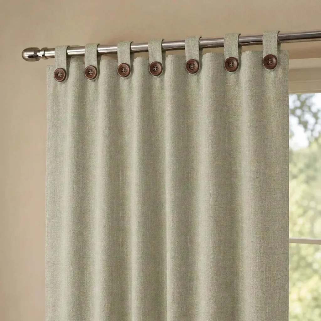 Cortina Lino Boton Ancestral Beige Neutrales-3