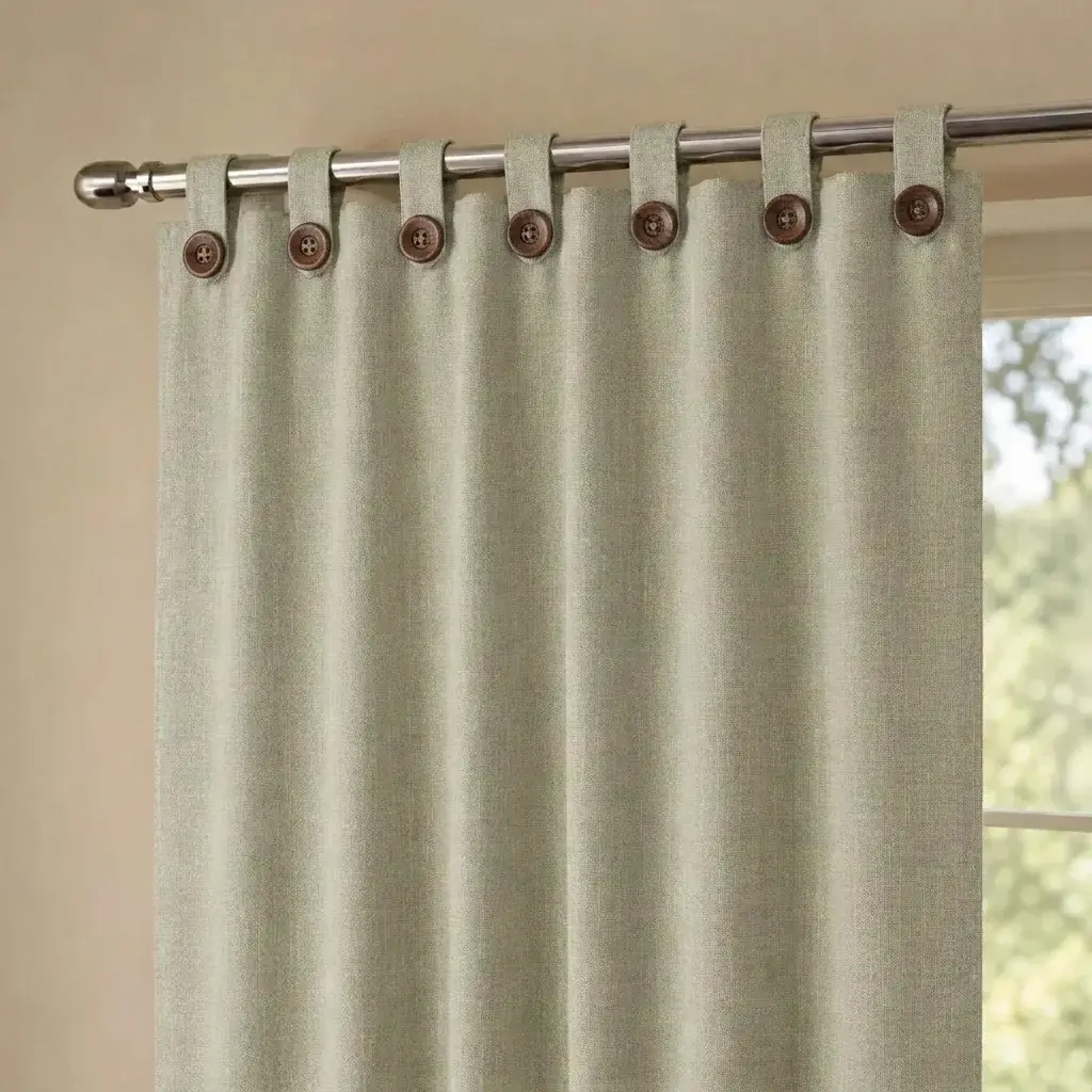 Cortina Lino Boton Ancestral Beige Neutrales-3